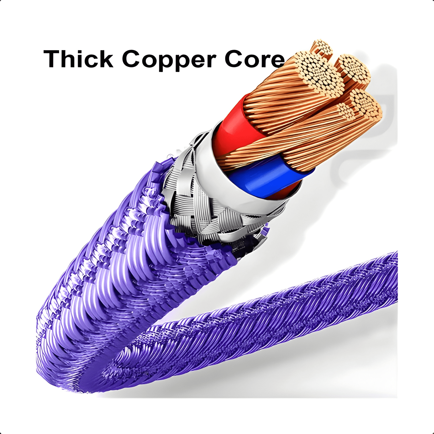 Cable carga ultra rápida reforzado USB c - c 240w Morado-4