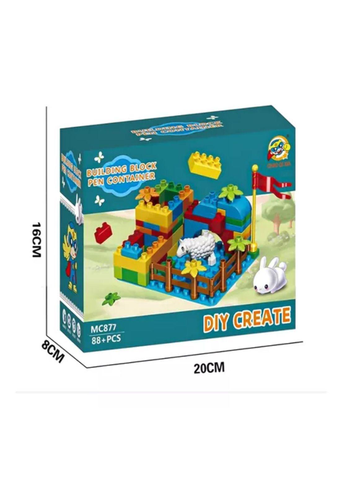 Bloques de construcción granja, juego didáctico 88 pcs niños multicolor-2
