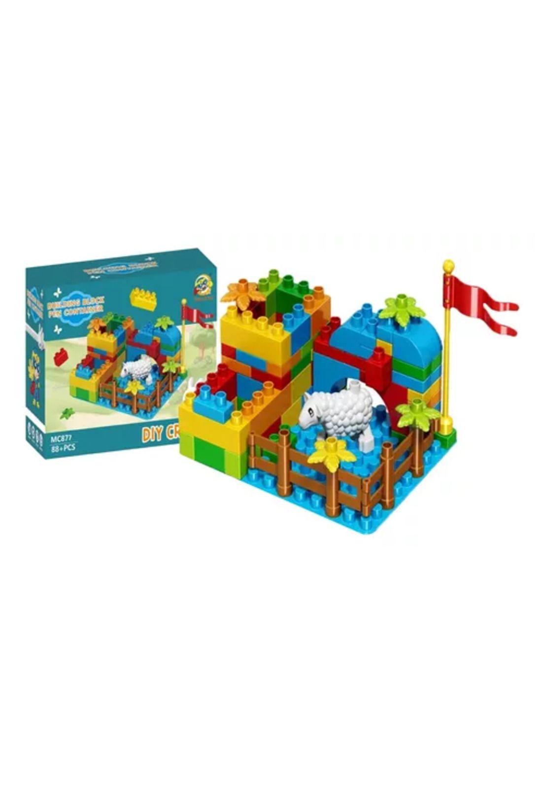 Bloques de construcción granja, juego didáctico 88 pcs niños multicolor-3
