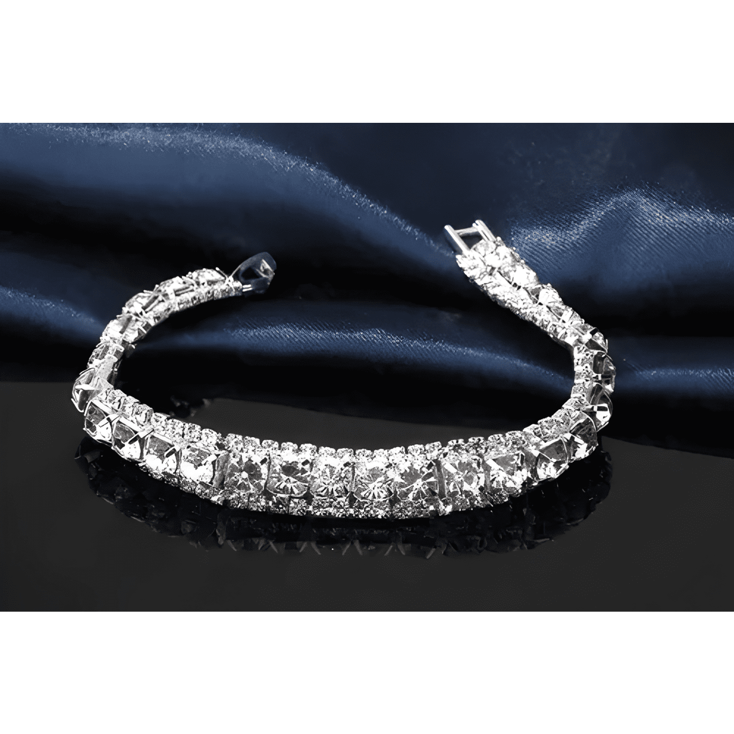 Pulsera plata 925 para dama mujer elegante circón cristal #2-2