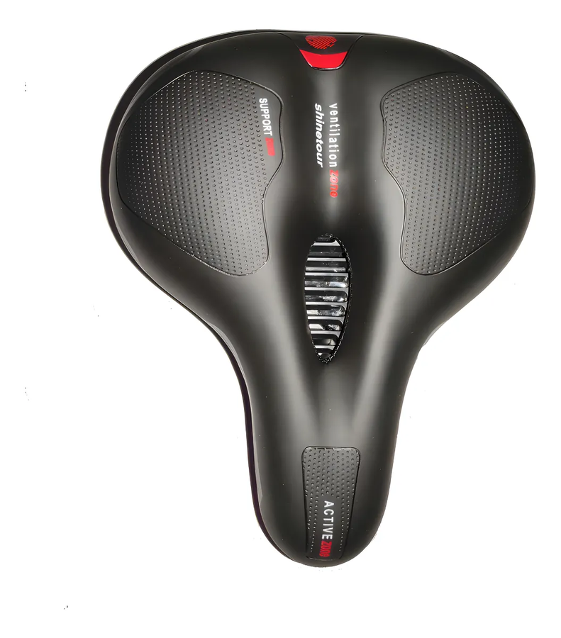 Sillin Asiento Amplio Para Bicicleta Anti-prostático con cinta reflectante-0