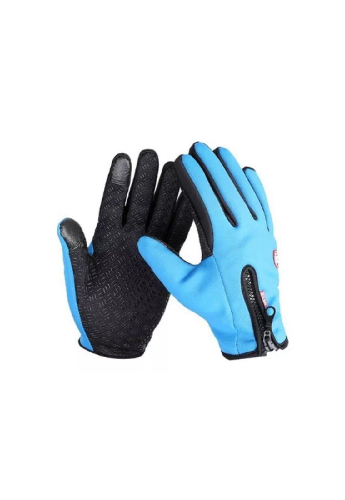 Guantes Térmicos Bici Touch Antideslizante, Color Azul, Talla XL-0