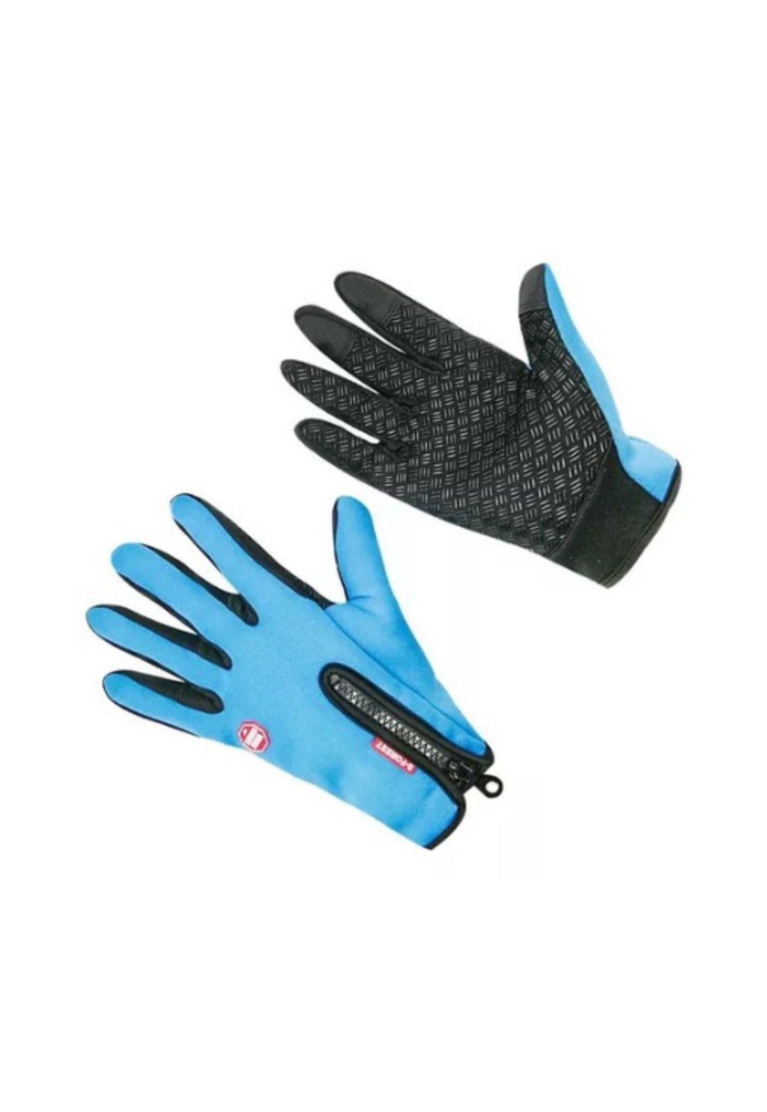 Guantes Térmicos Bici Touch Antideslizante, Color Azul, Talla XL-1