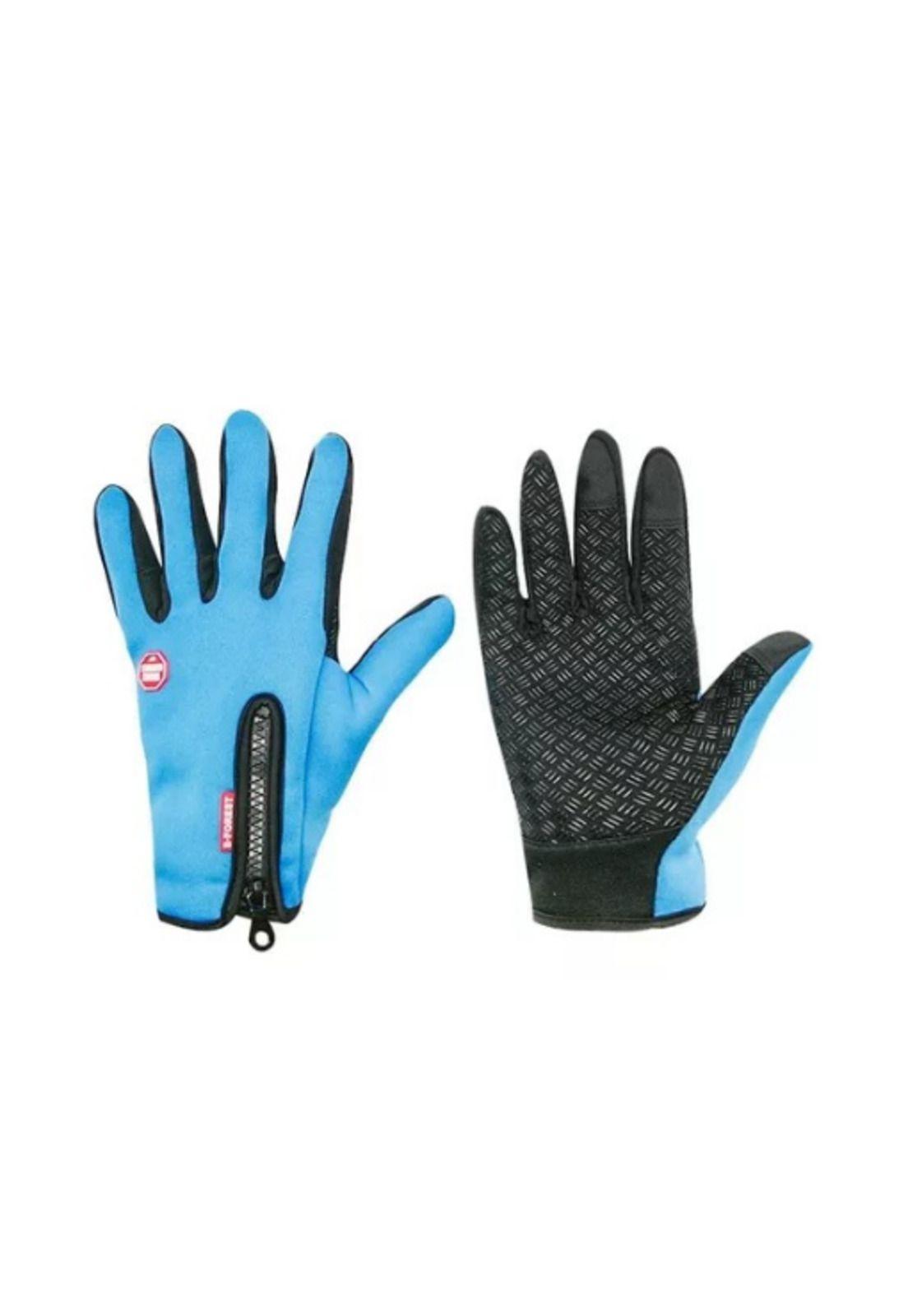 Guantes Térmicos Bici Touch Antideslizante, Color Azul, Talla XL-2