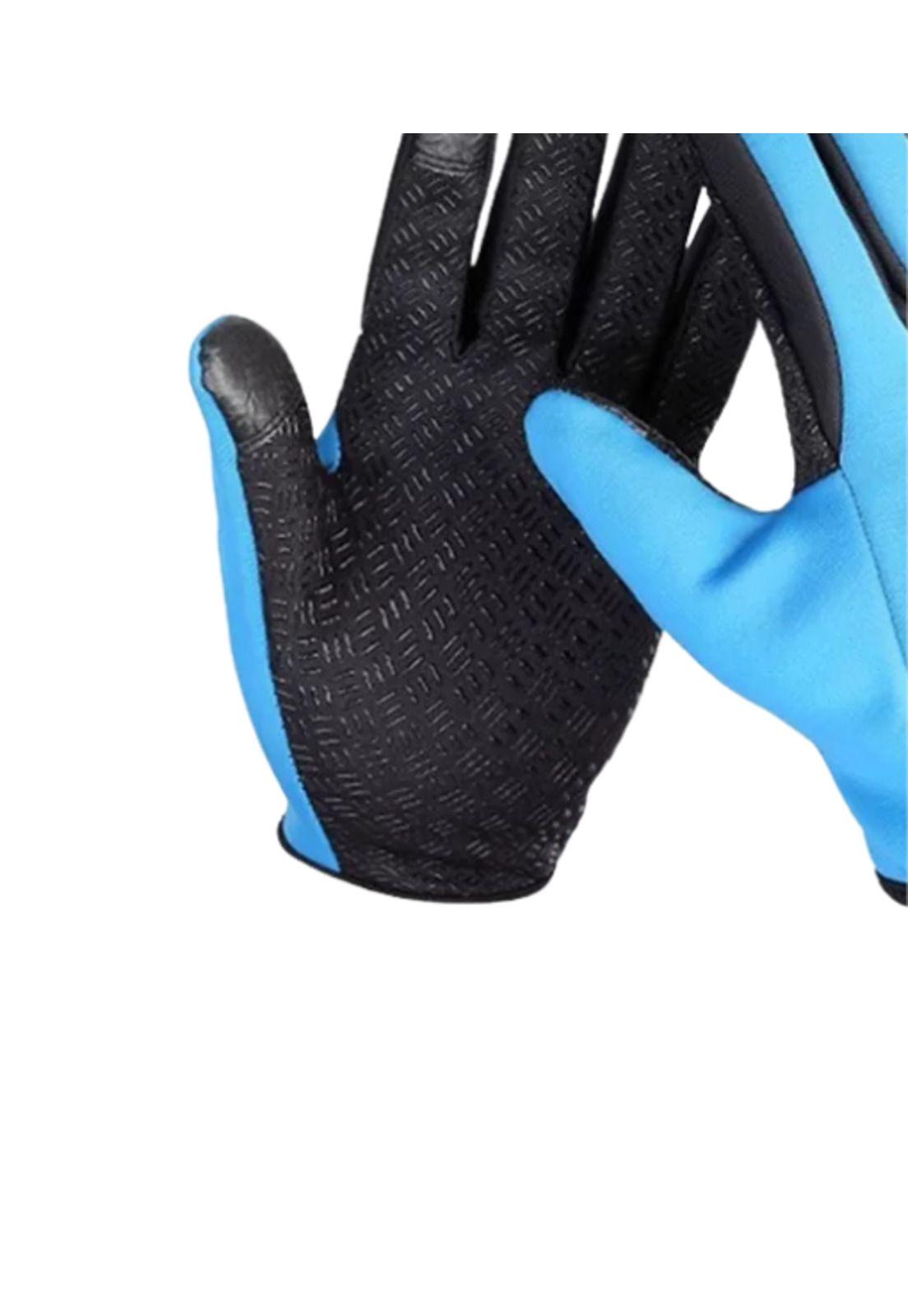 Guantes Térmicos Bici Touch Antideslizante, Color Azul, Talla XL-3