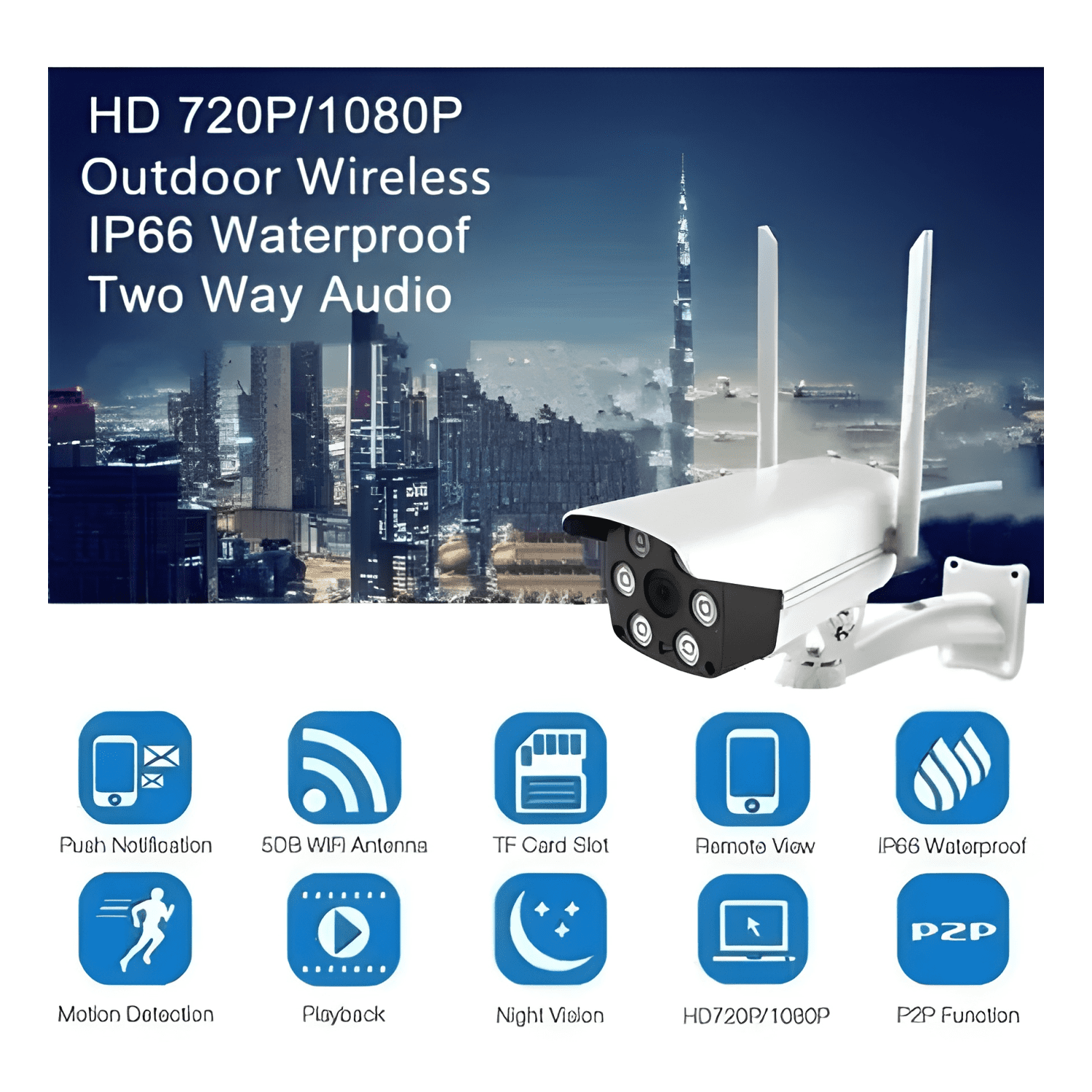 Cámara Ip Exterior Lnalamabrica Wifi 1080 Hd/9016-3