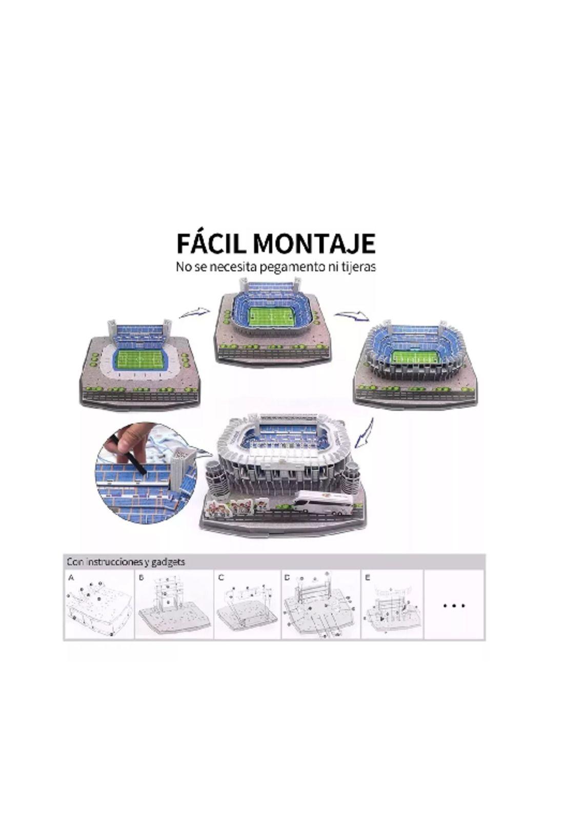 Puzzle 3d estadio santiago bernabéu real madrid multicolor-2