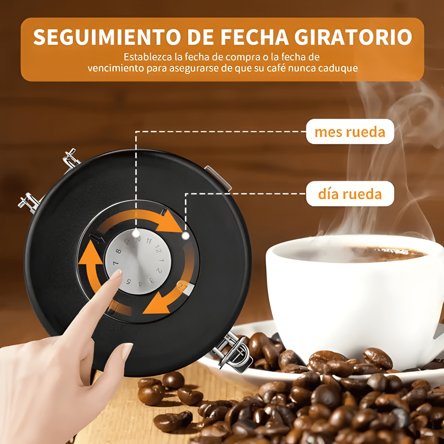 Recipiente tarro para café hermético grano 1,8 L-3