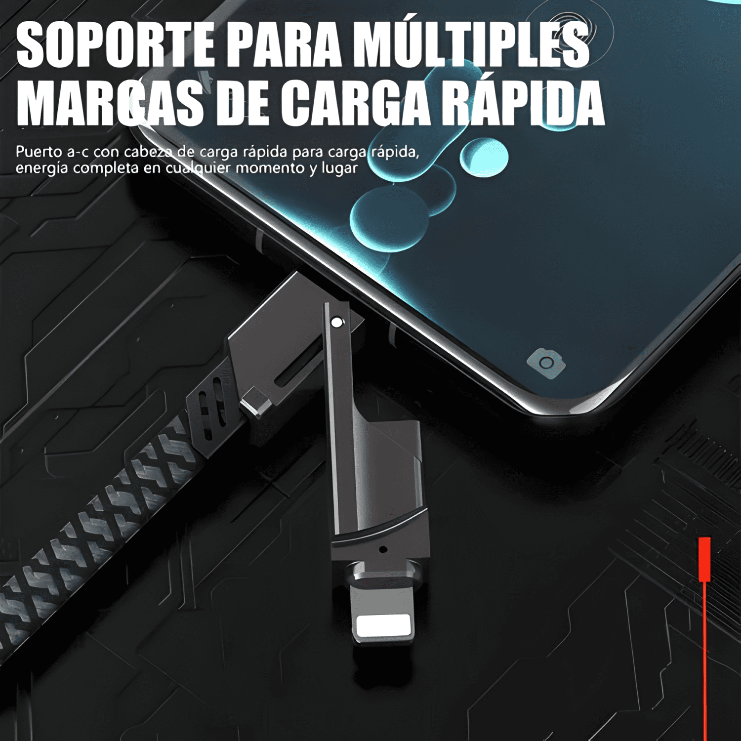 Cable 66w 4en1 lightning type c carga rápida iphone android-2