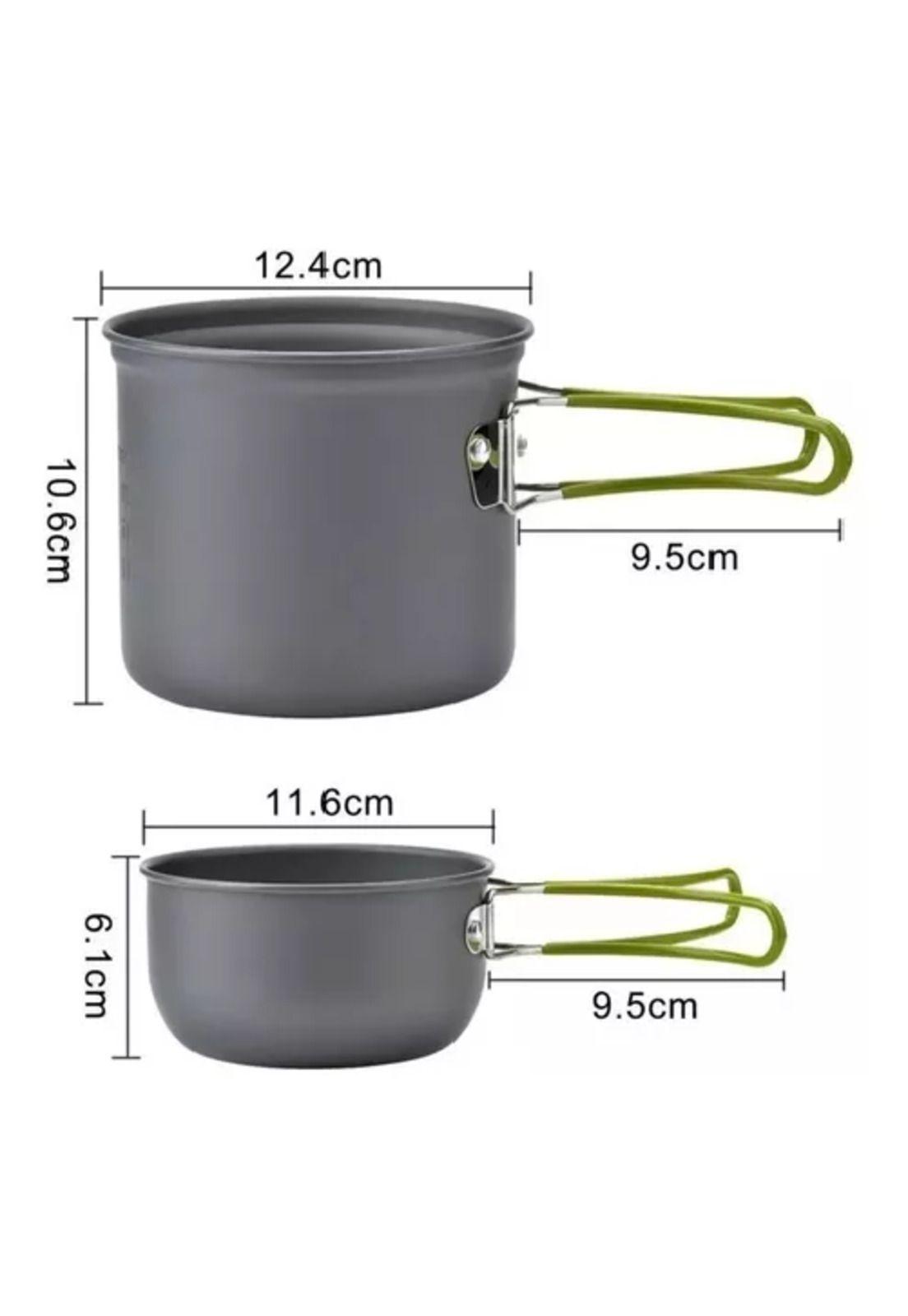 Set de ollas camping, 10 piezas, con cocinilla y cubiertos-5