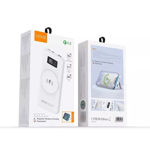 Power bank Vidvie PB765 magnético 225W portátil USB color blanco-3