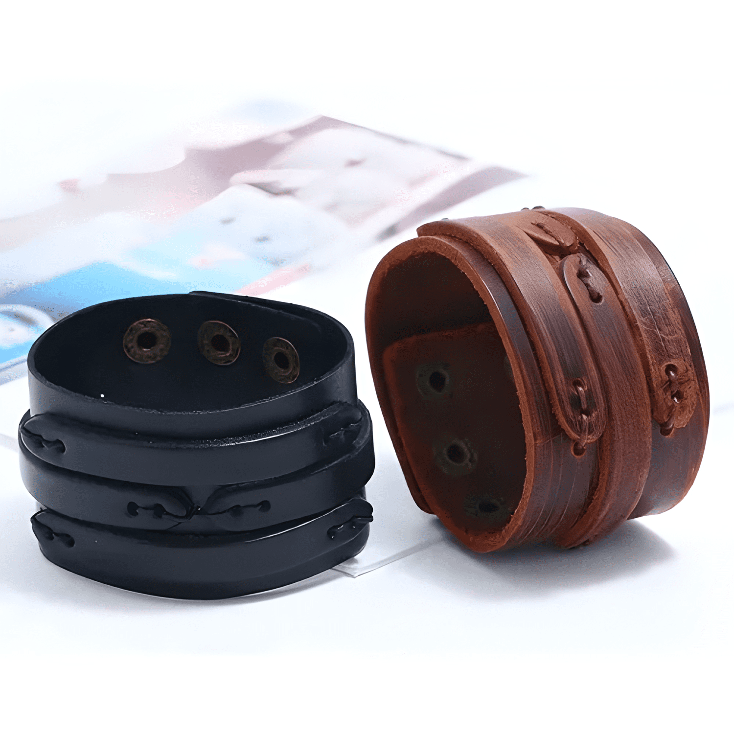 Brazalete cuero hombre aquiles-2