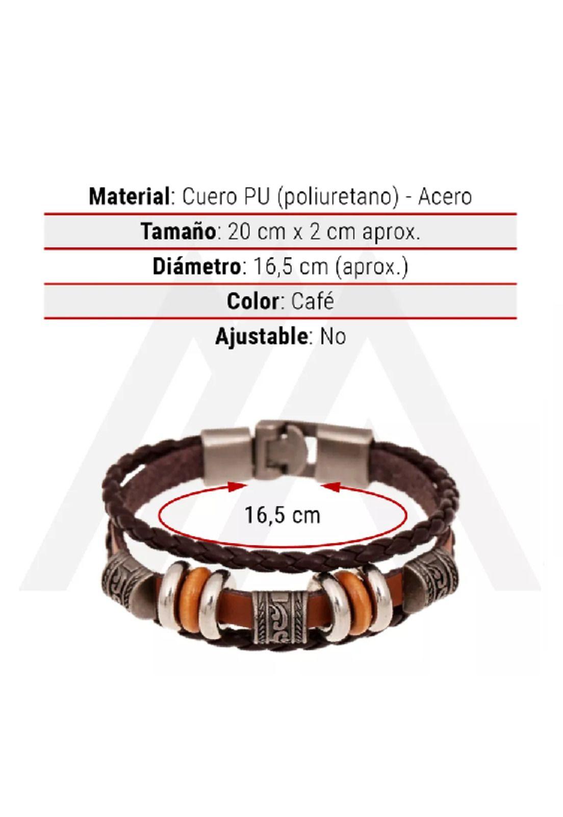 Pulsera de cuero trenzada con acero para hombre y mujer multicolor-2