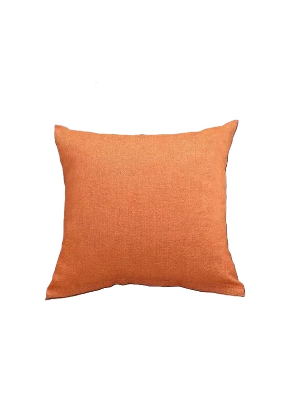 Pack de 6 Fundas de Cojín con Diseños y Colores 43x43 cm Lino Naranja-0