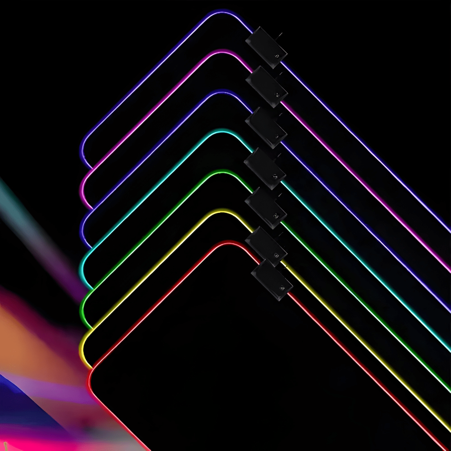 Mouse Pad Led + de 12 Modos de Iluminación y Aprueba Negro-1