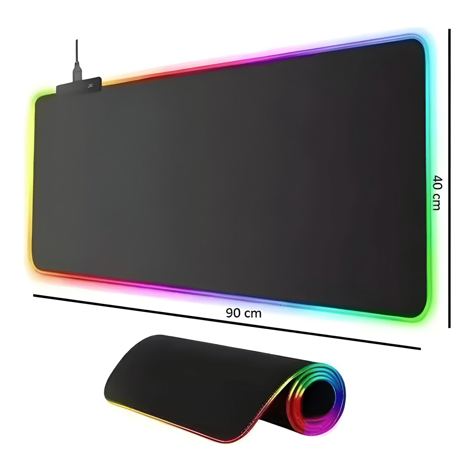 Mouse Pad Led + de 12 Modos de Iluminación y Aprueba Negro-2
