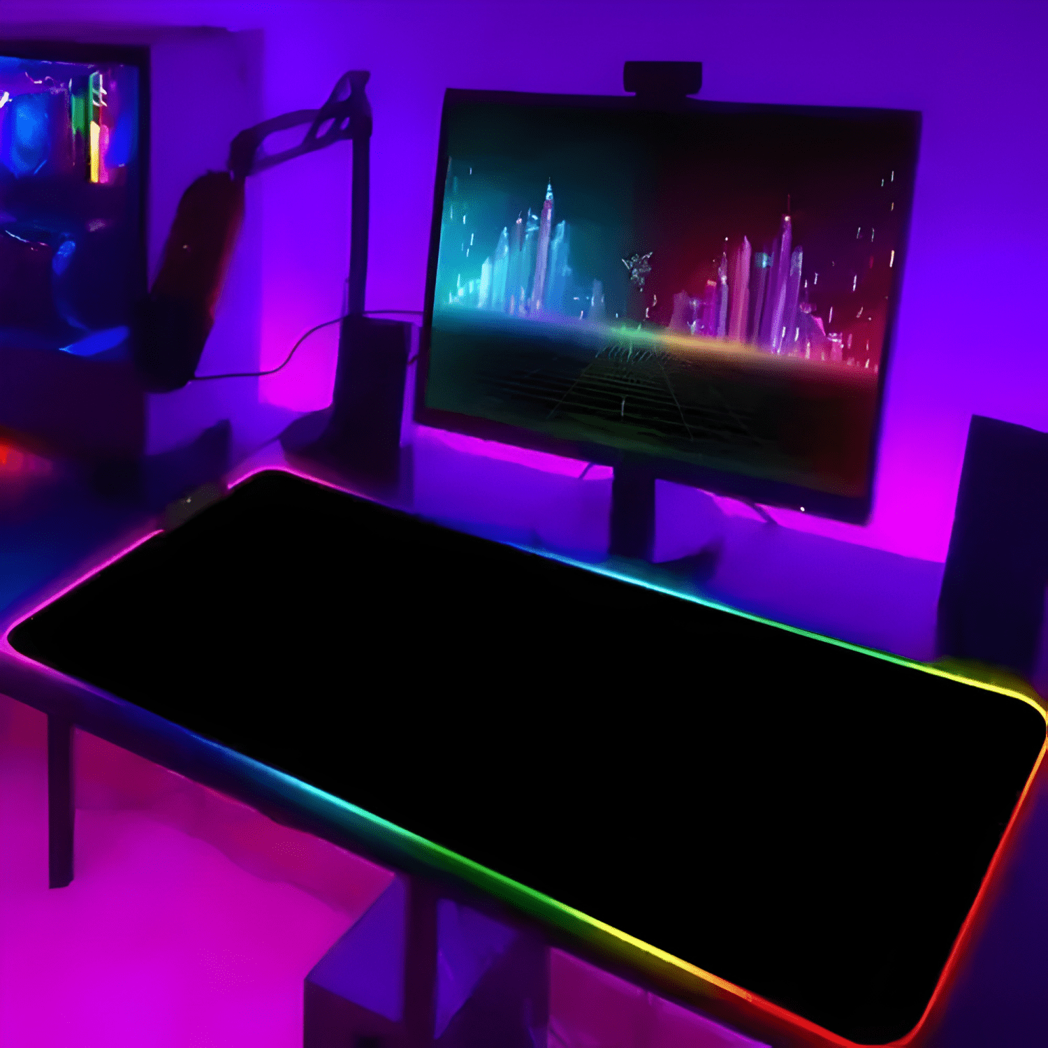 Mouse Pad Led + de 12 Modos de Iluminación y Aprueba Negro-3