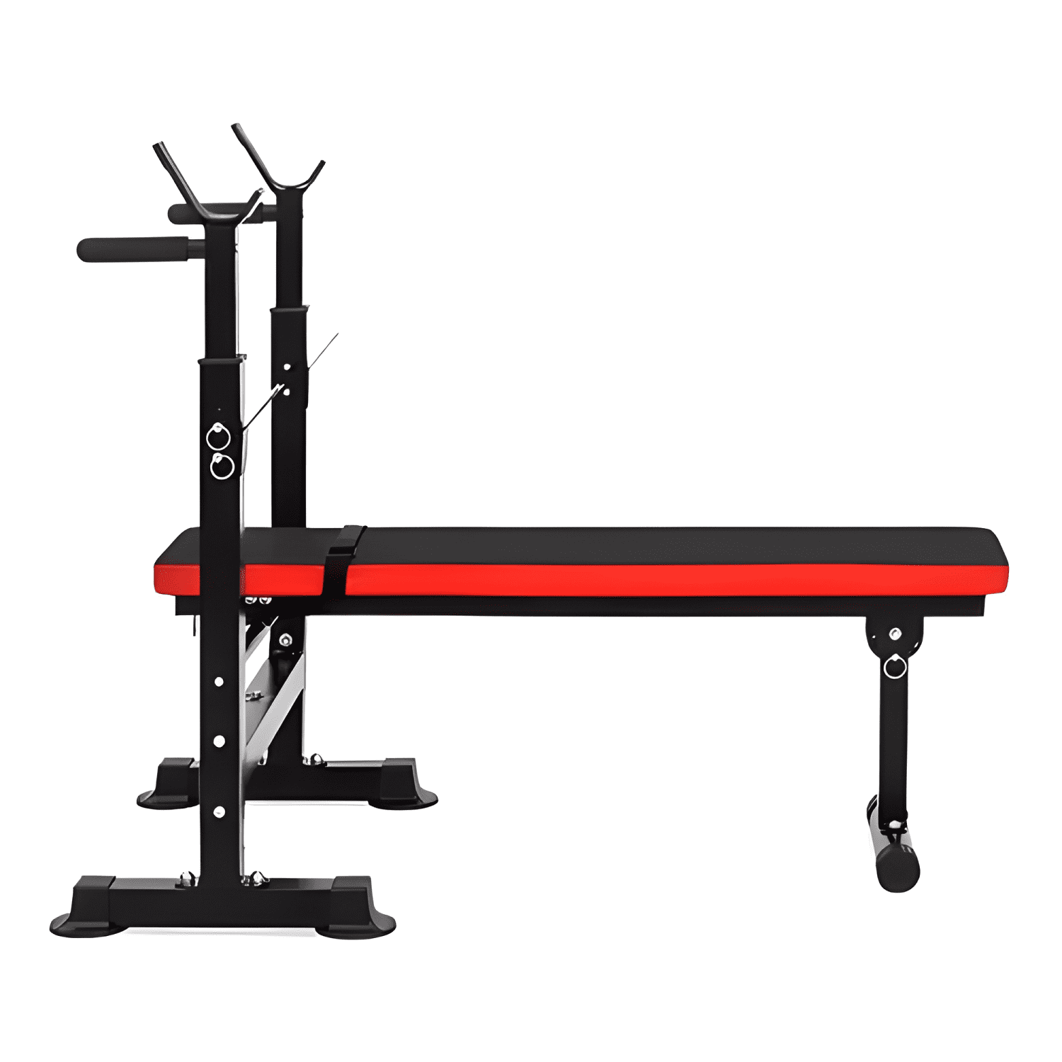 Banca abdominal multifuncional plegable para pesas negra-2