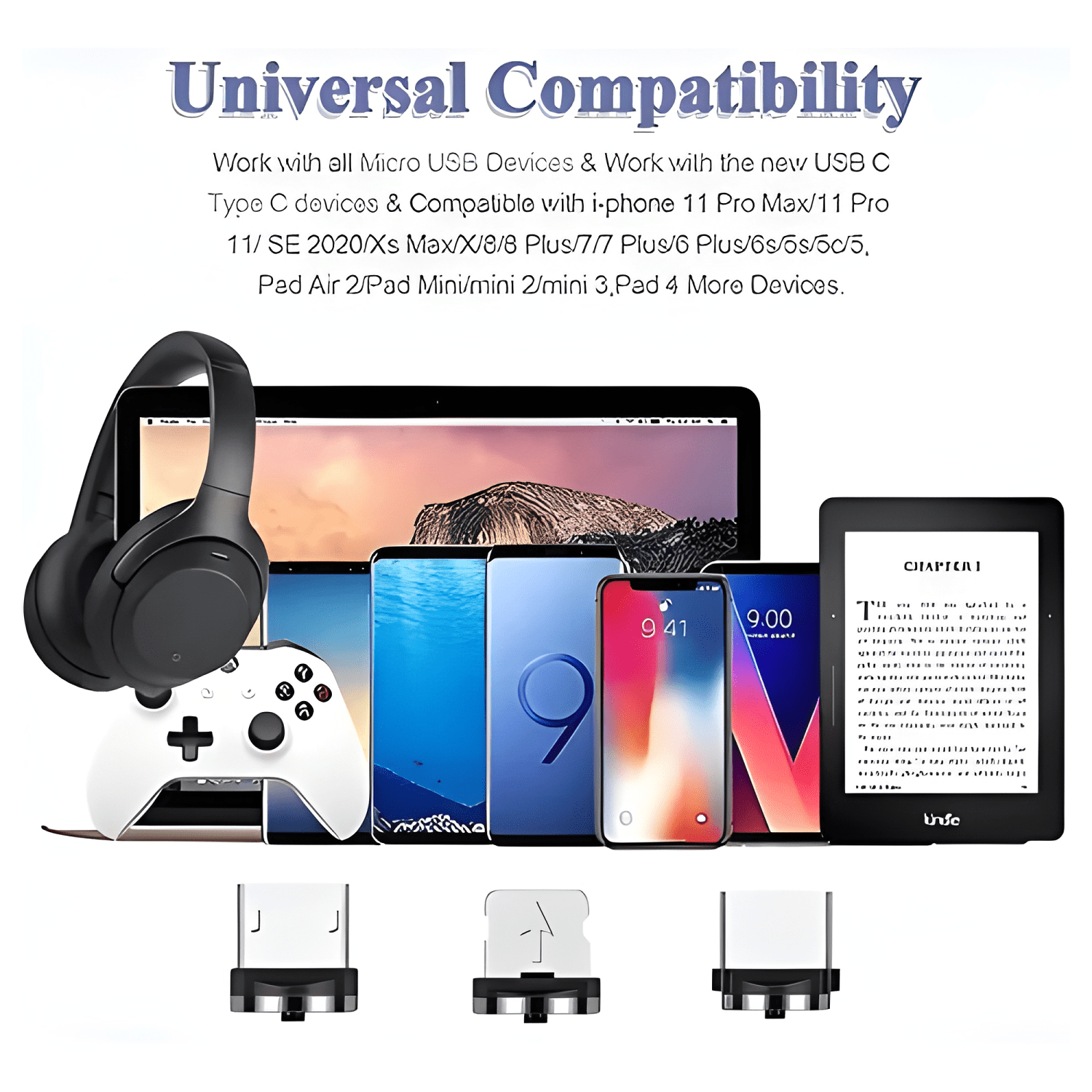 Cable cargador magnético USB 3 en 1 tipo-c micro USB Rojo-4