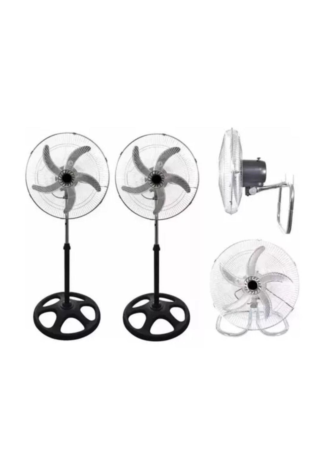 Pack 2 ventiladores industriales metálicos 18 cm 5 aspas alta potencia-2