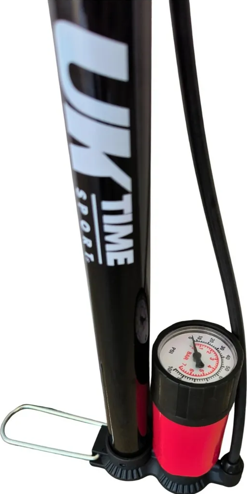 Inflador De Pie Uk Time Con Acumulador + Manómetro Y Aguja Negro-2
