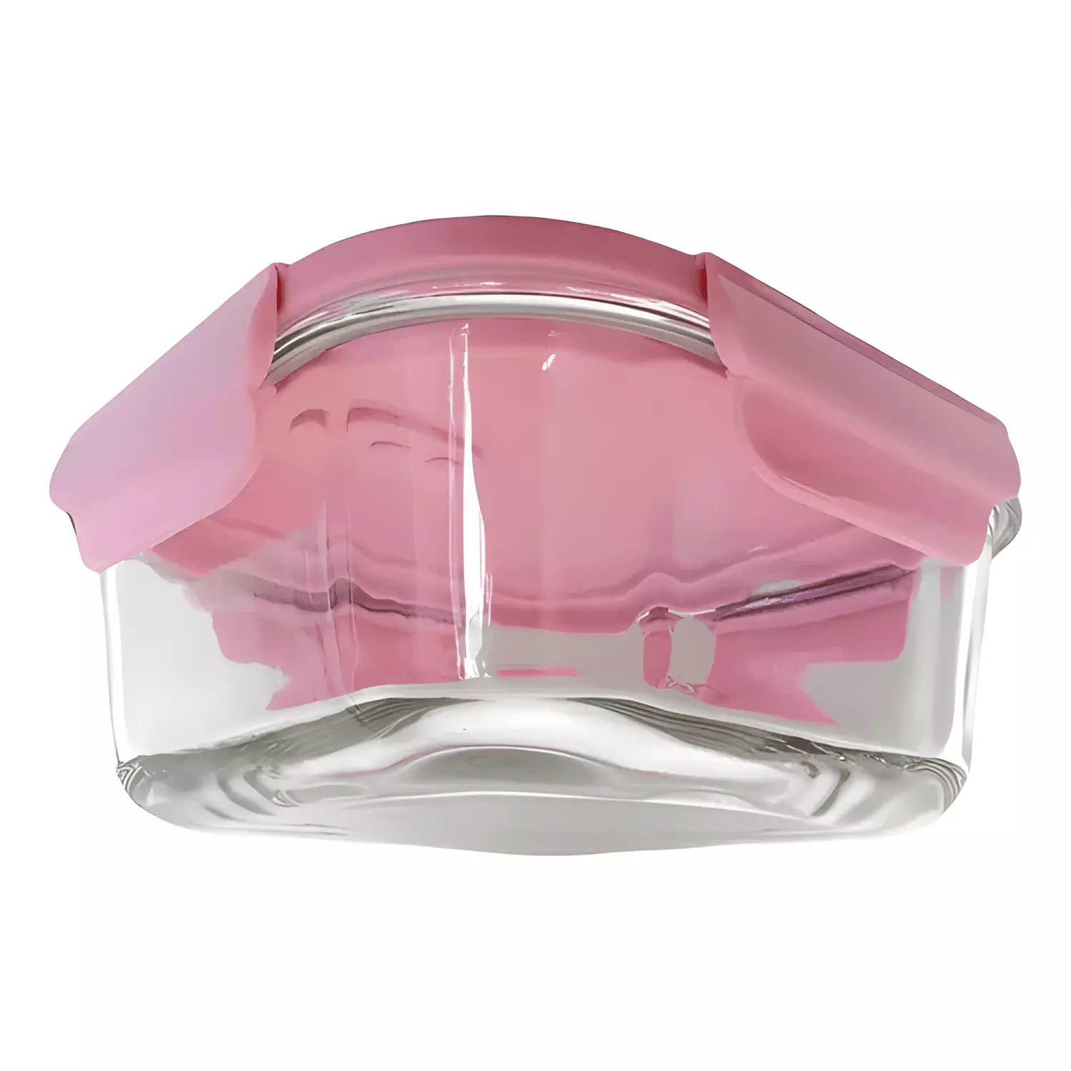 Tupper vidrio hermético cuadrado 800 ml, tapa rosa-2