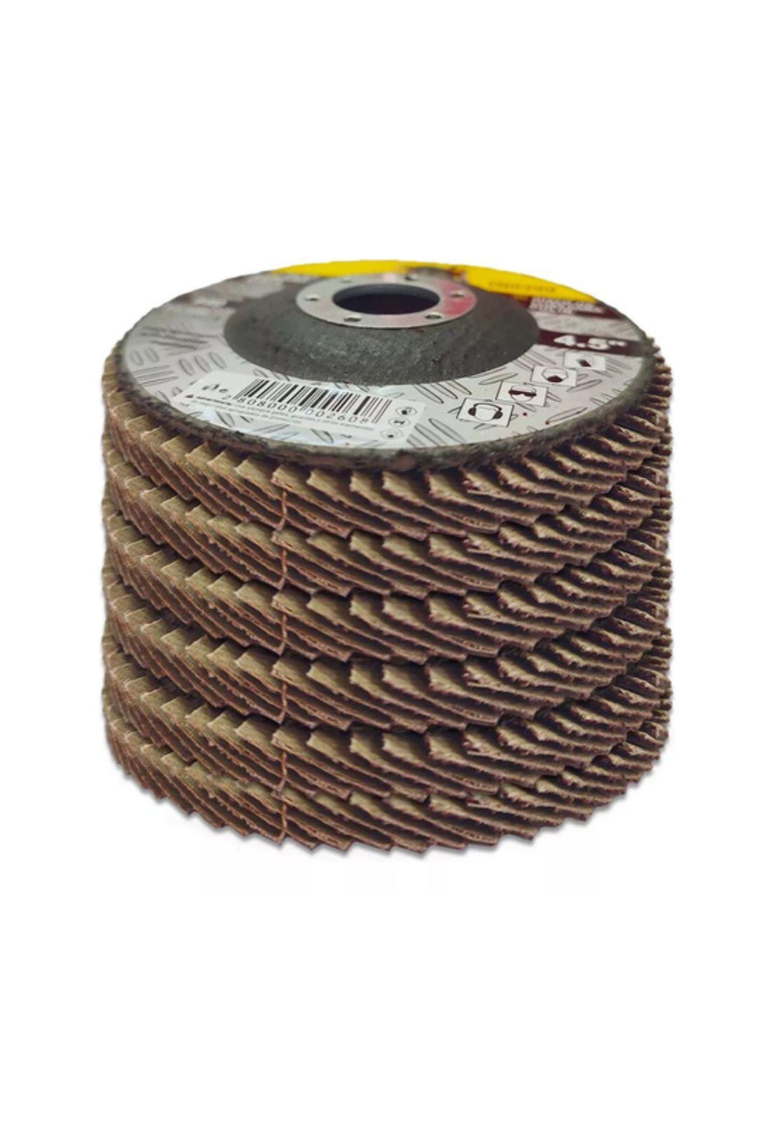 10 discos lija traslapado flap madera 115mm 13600 RPM granos-1