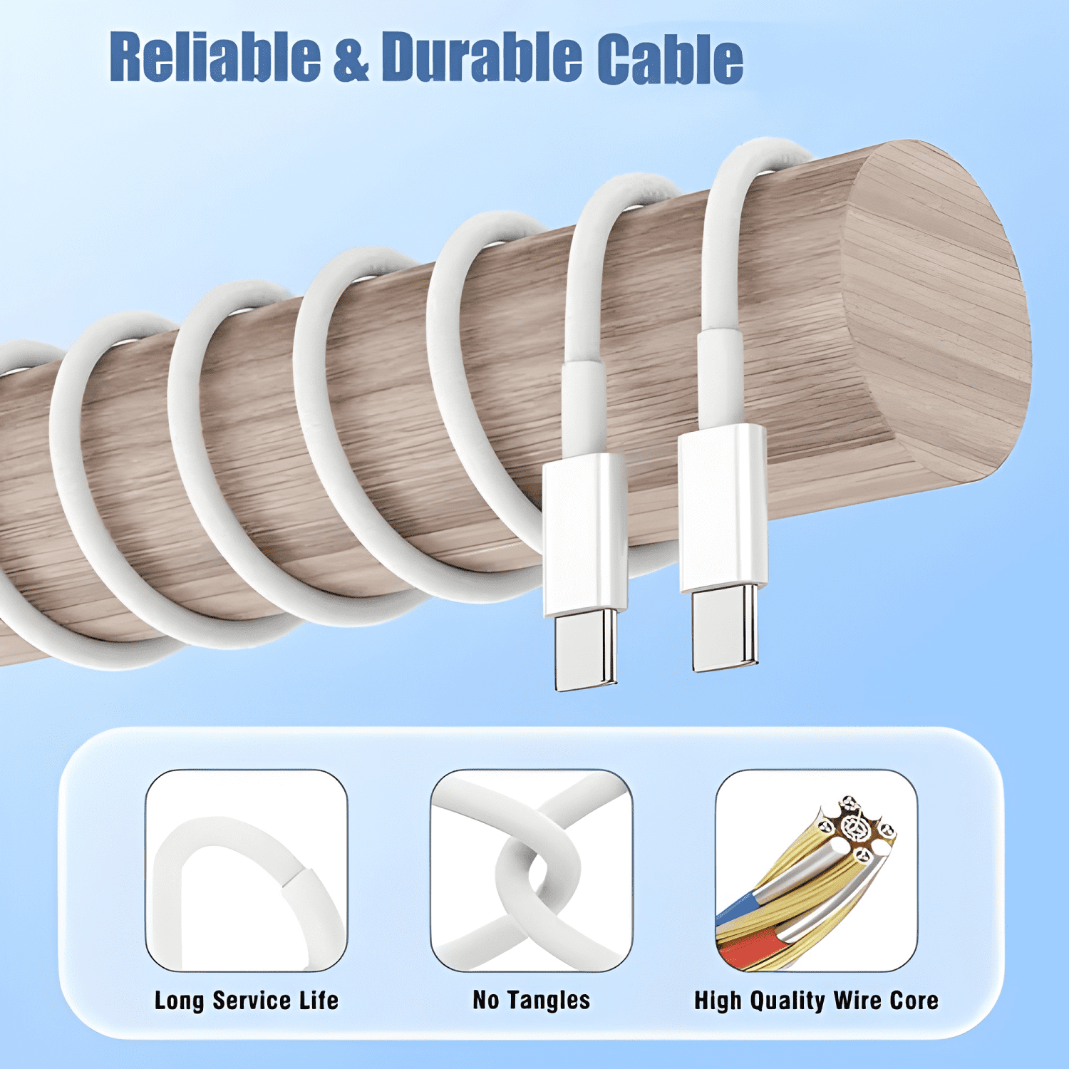 2m Cable tipo c para iphone carga rápida 60w-3
