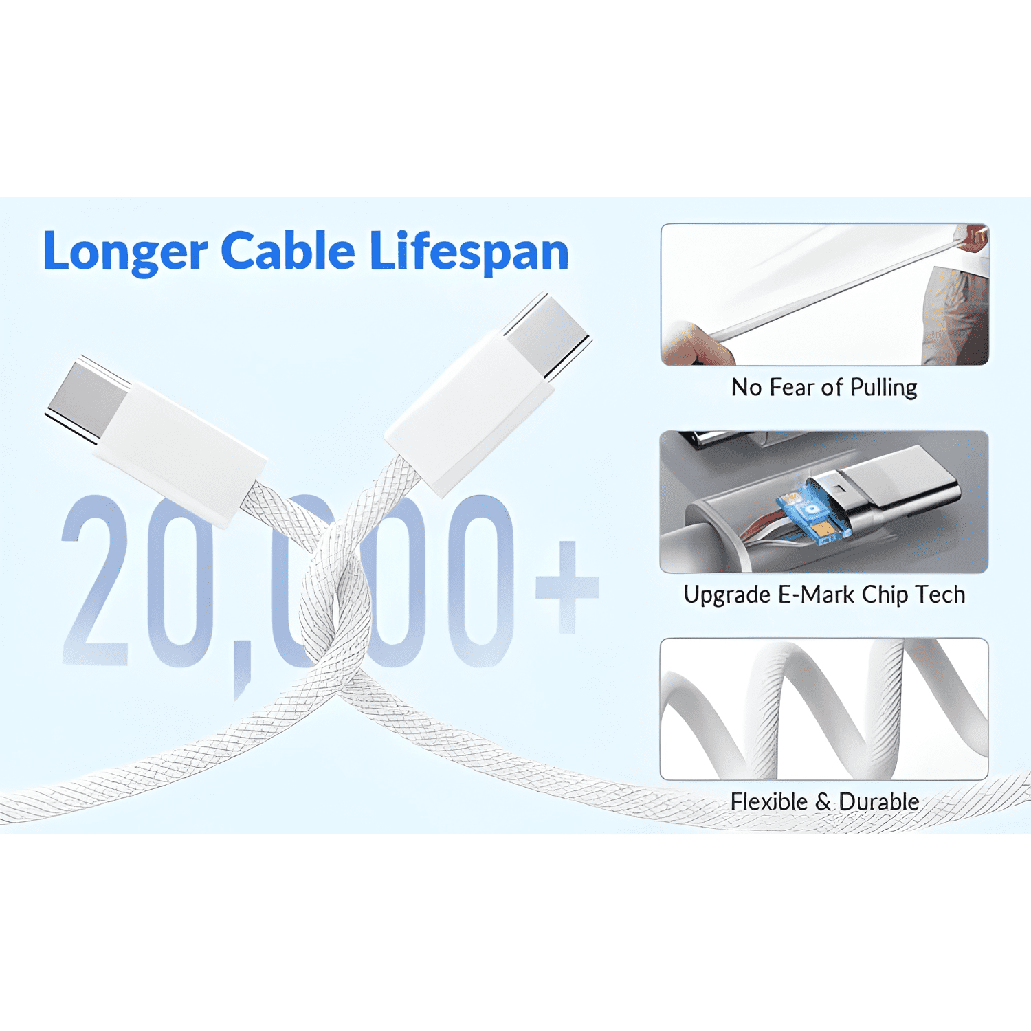 2m Cable tipo c para iphone carga rápida 60w-4