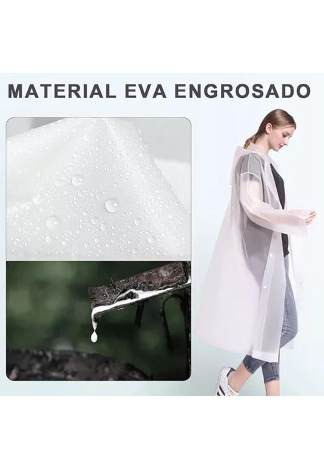 Portátil Capa Poncho Para la Lluvia 100% Impermeable Duro 2P Blanco-4