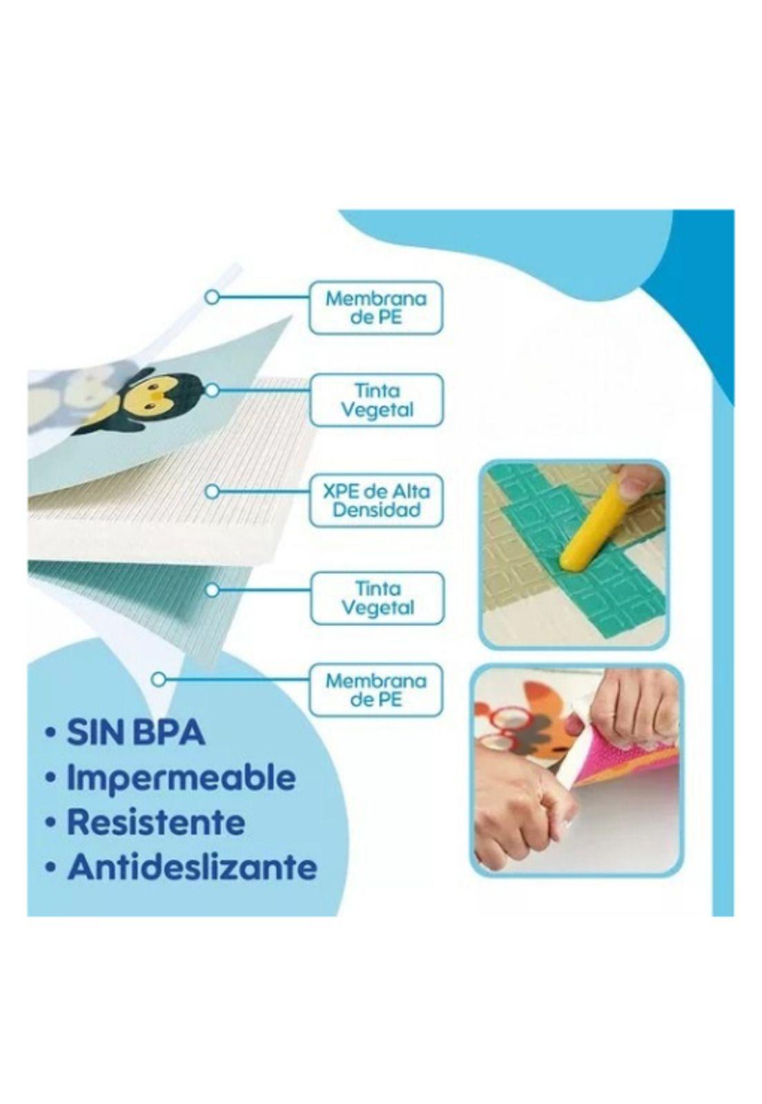 Alfombra antigolpes bebé, plegable "Babynest", 180x190x1 cm-6