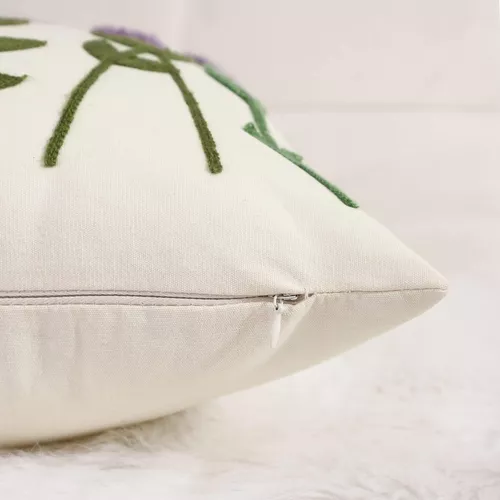 Pack de 4 Fundas para Cojines Sin Relleno con Diseños Bordados Verde-3