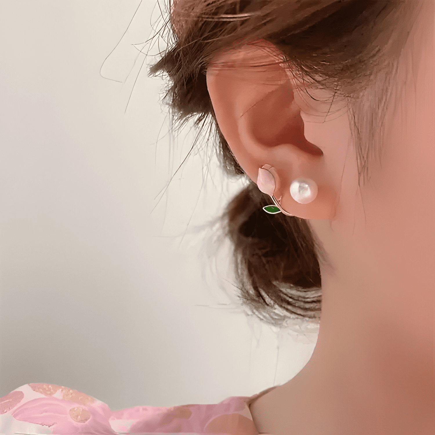 Aros Tulipán Rosada Perla Aritos Bello Rosa Rosa-3