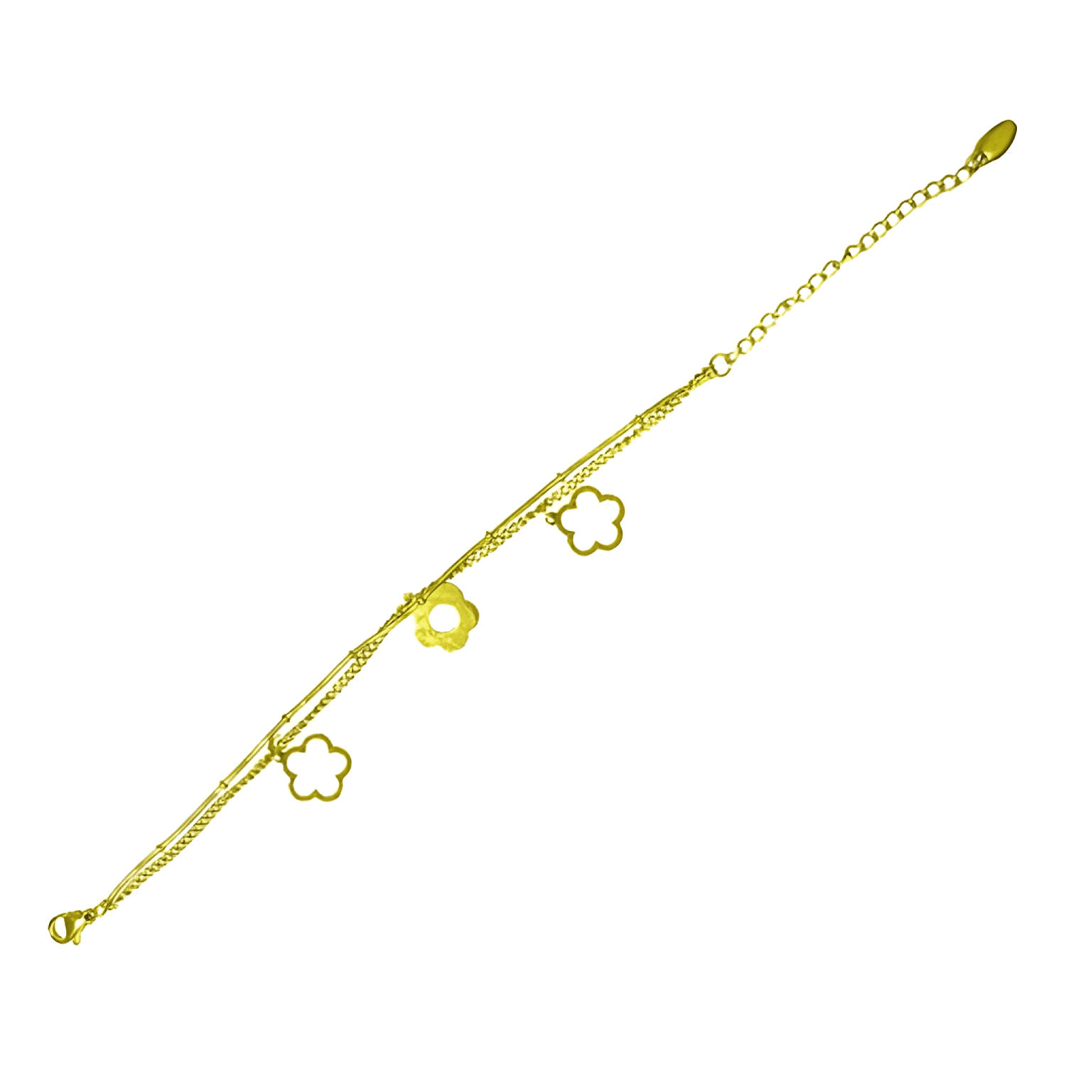Brazalete | tobillera de acero inoxidable - flor-2
