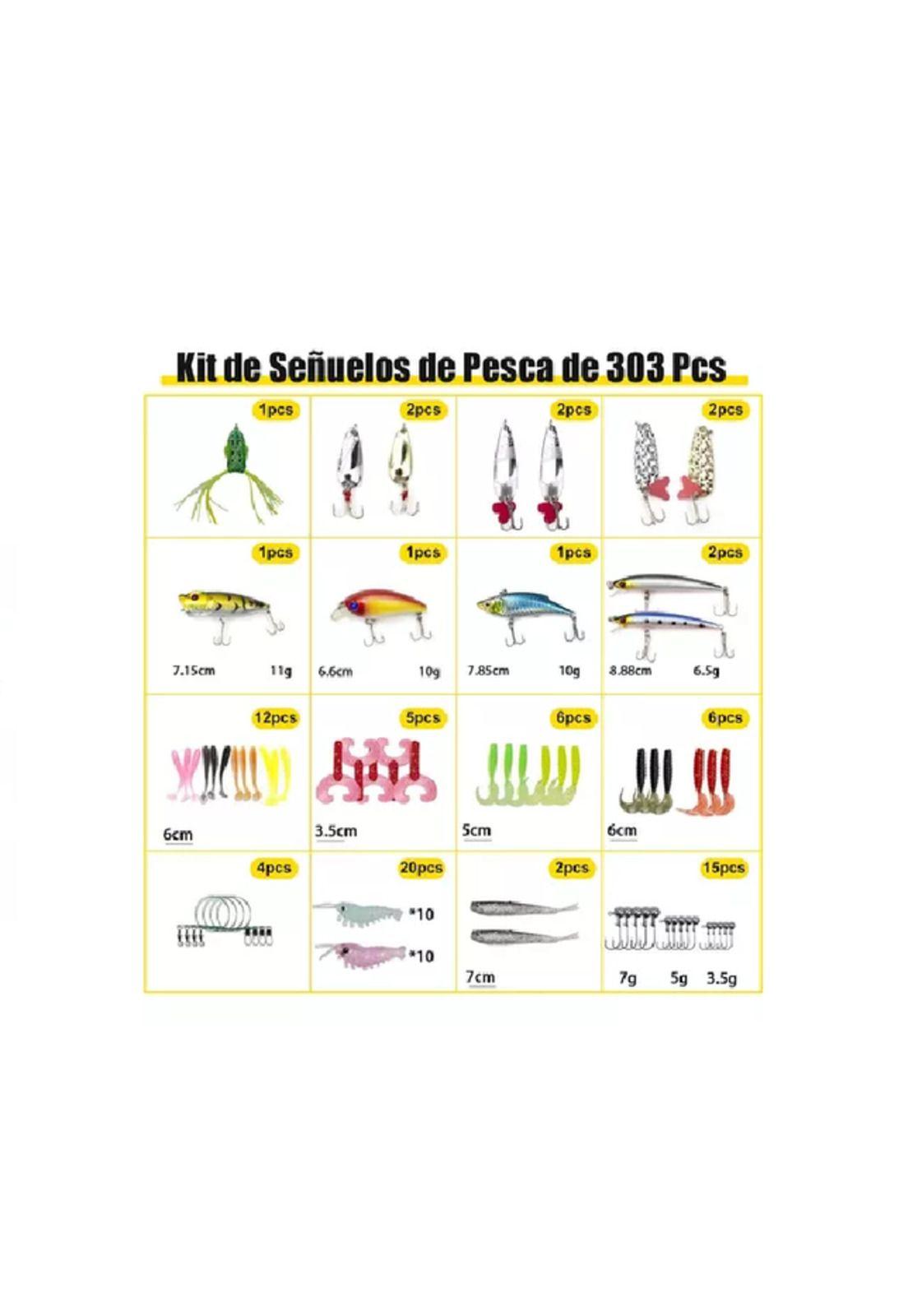 303 piezas señuelos de pesca kit con caja-2