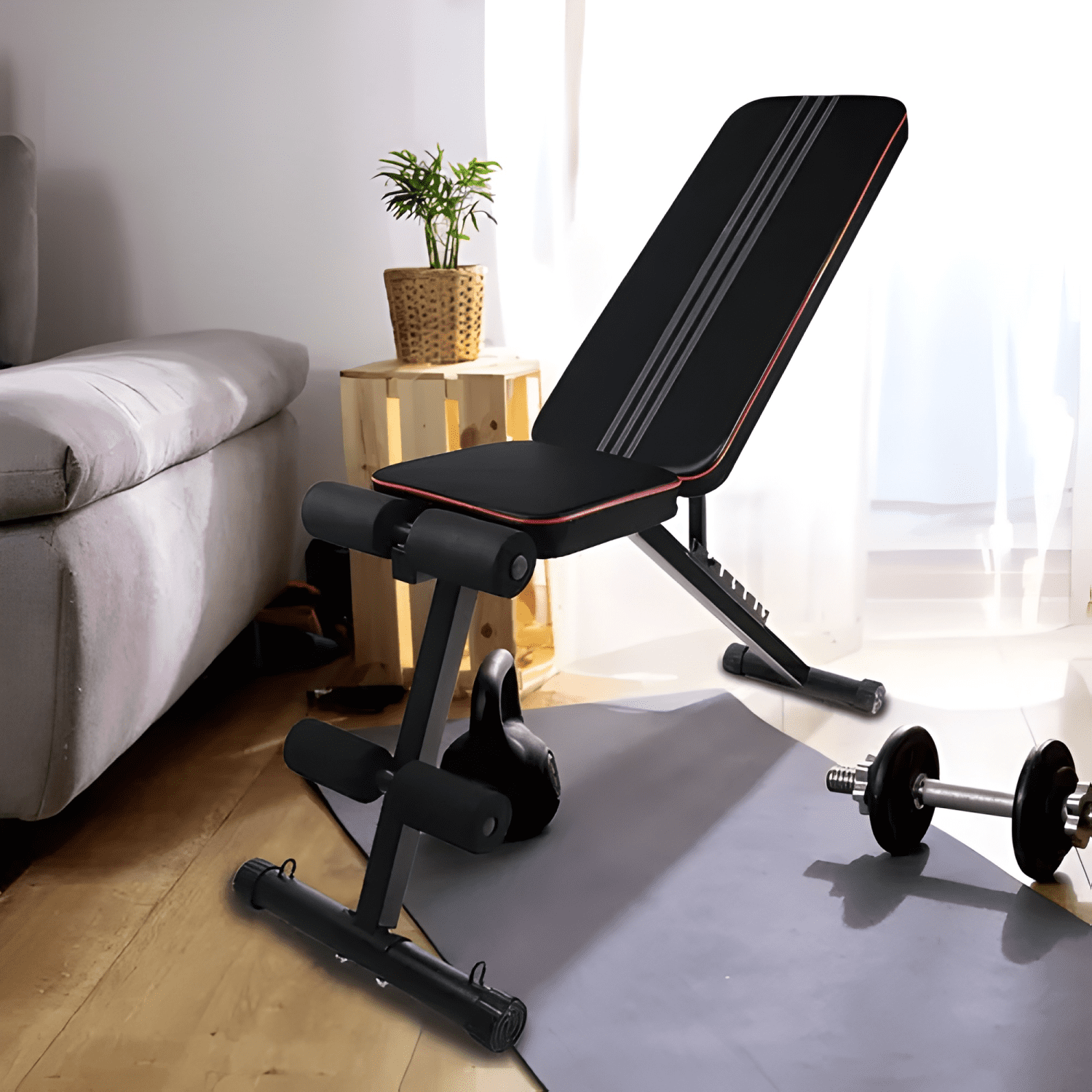 Banco multifuncional de ejercicios plegable reclinable #4-3