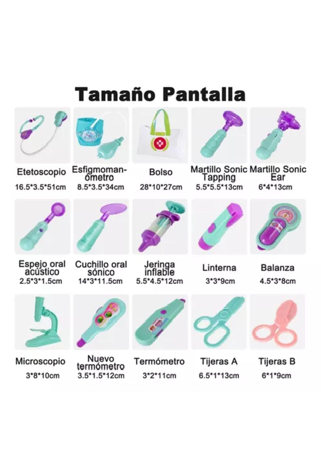 Set de juguetes médico para niños con luz y sonido blanco-6
