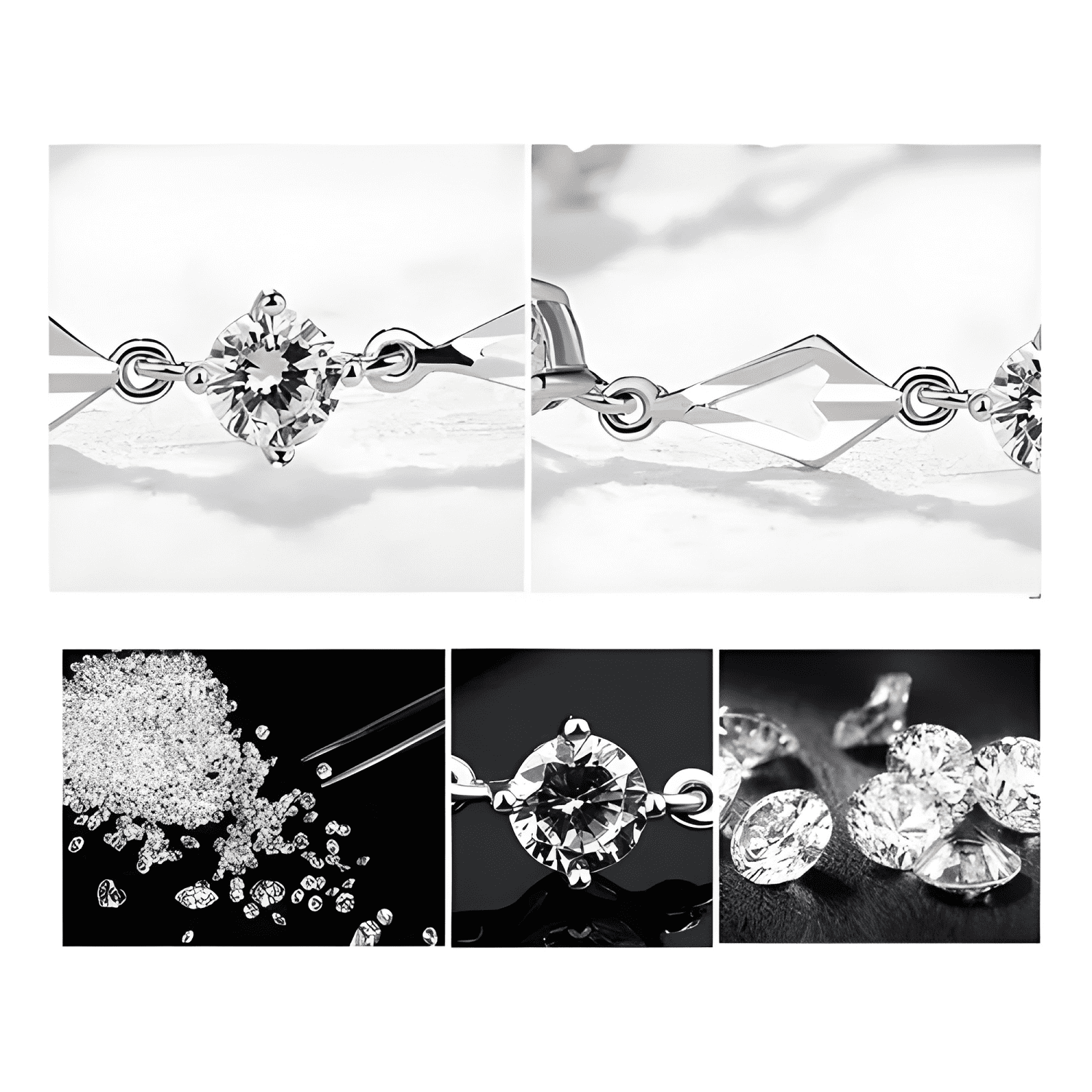 Pulsera de plata fina 925 amatista diámetro 17 CM Lila-2