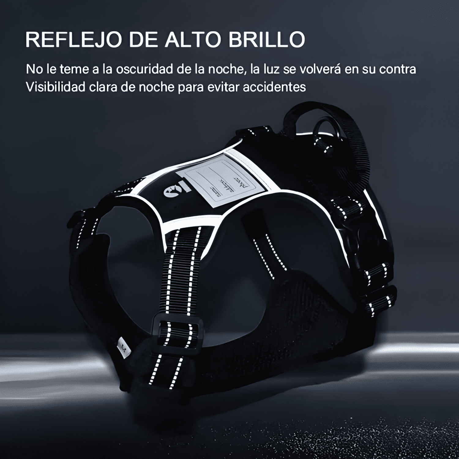 Arnés pechera con LED y correa para perro XL ajustable #5-4