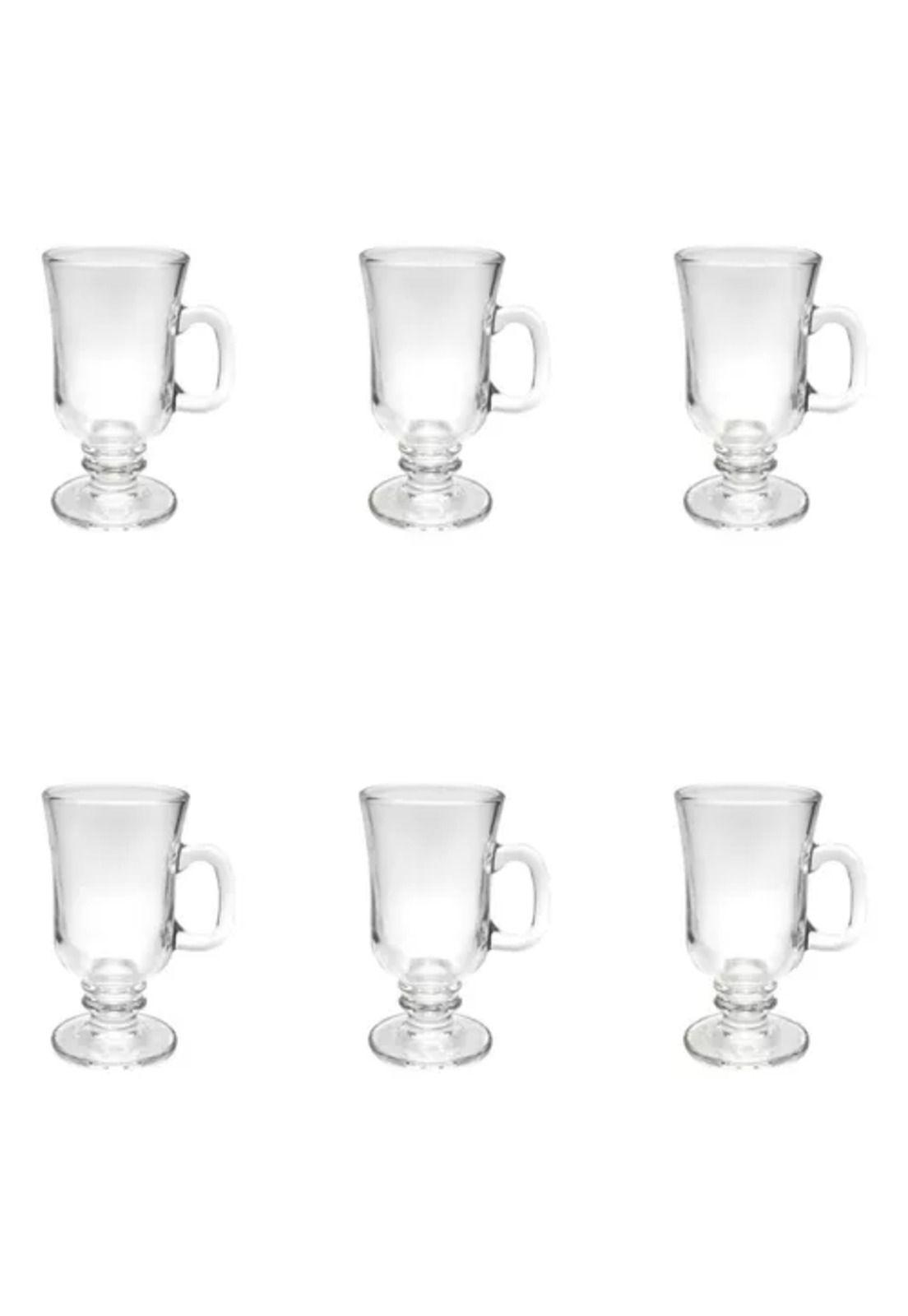 Set de 6 tazas para capuchino, café y té, vidrio, 250 ml, cappuccino, transparente-5