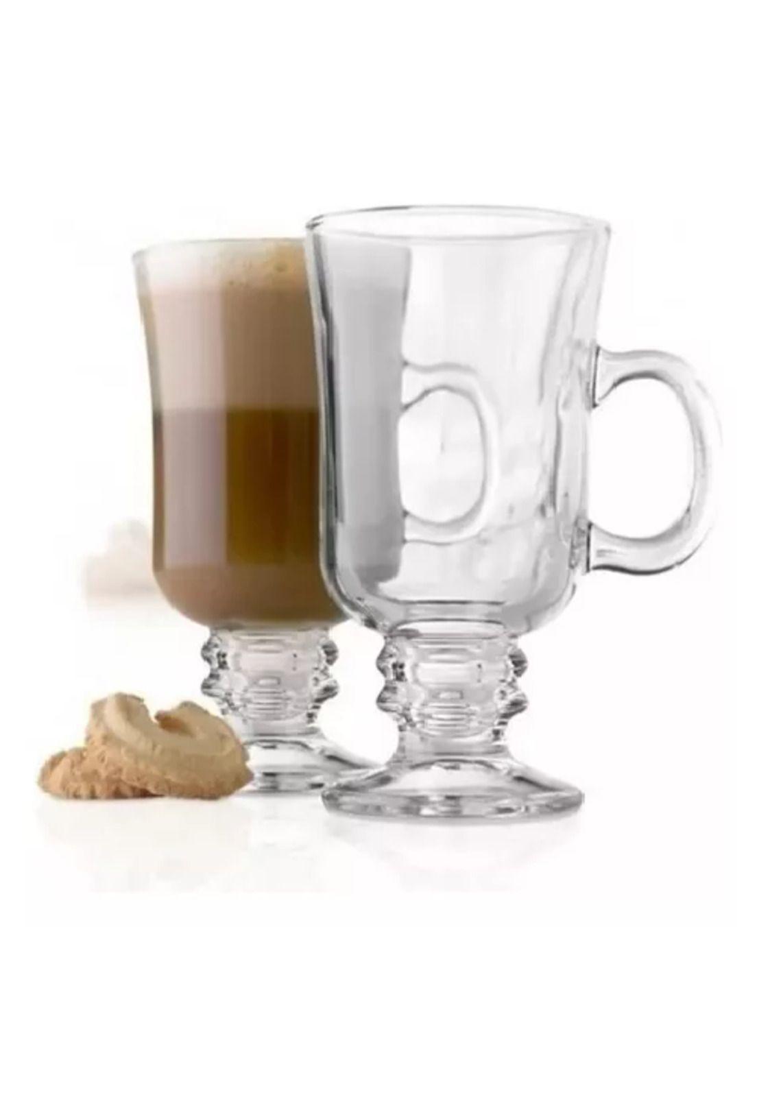 Set de 6 tazas para capuchino, café y té, vidrio, 250 ml, cappuccino, transparente-6