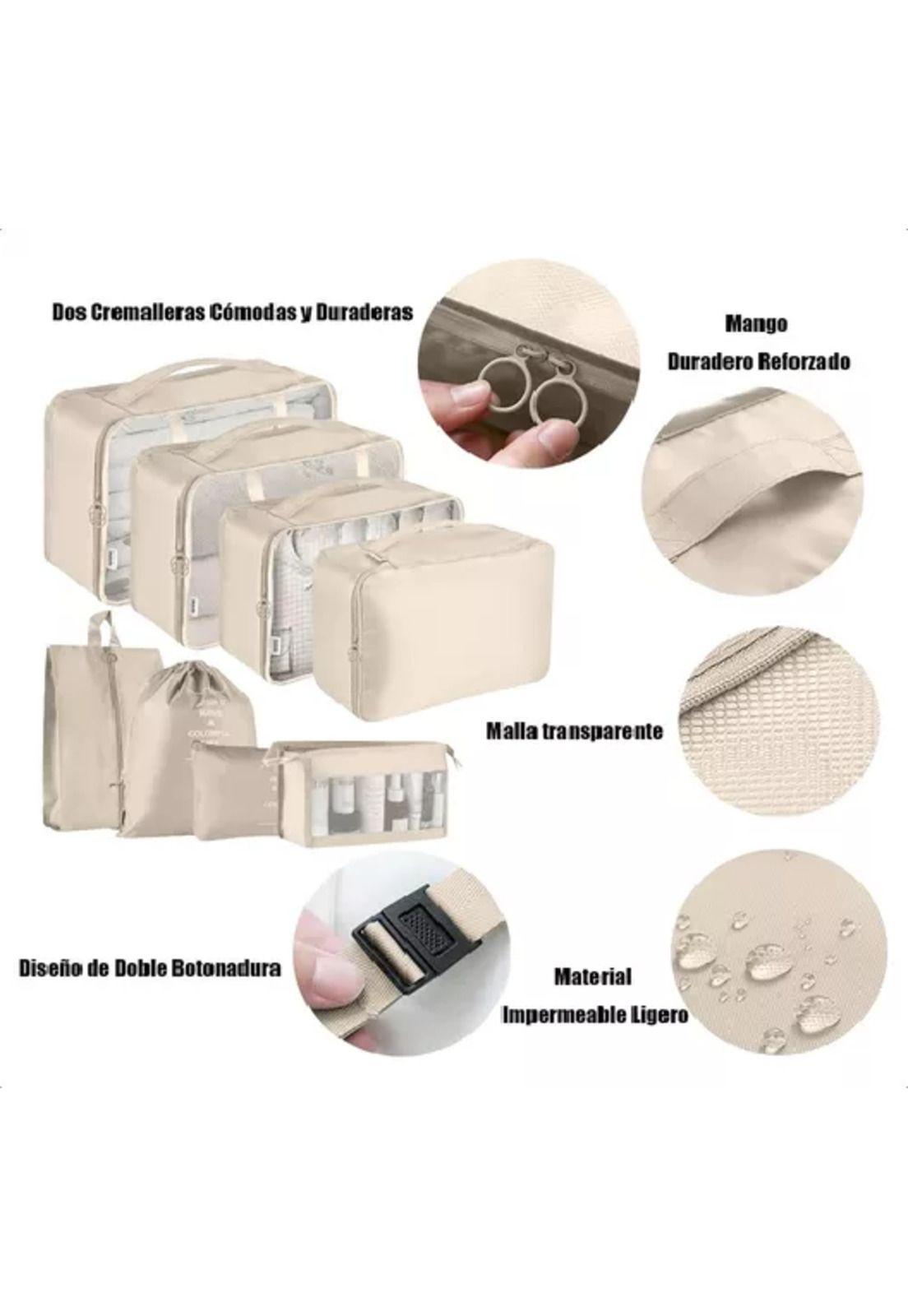 Bolsas de viaje 8 en 1, color beige-2