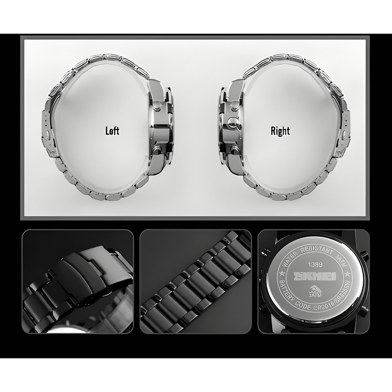 Reloj pulsera skmei 1389 con correa de acero inoxidable --4