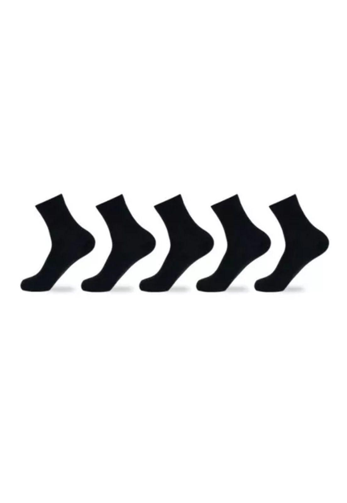 Pack de 12 pares de calcetines largos negros, lisos, de bambú, talla 39-44-2