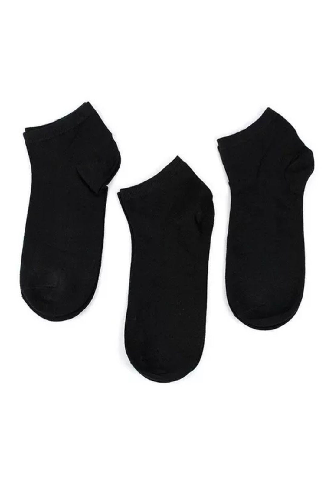 Pack de 12 pares de calcetines de bambú deportivos tobilleras, color negro, talla 36-41-3