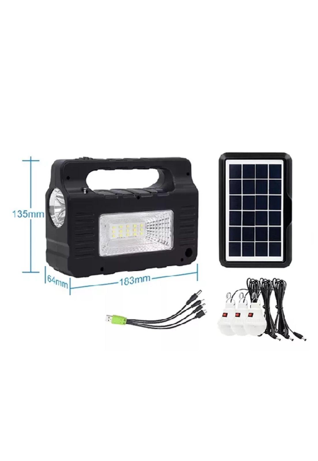 Kit solar de emergencia camping USB, 3 ampolletas luz, blanco neutro-2