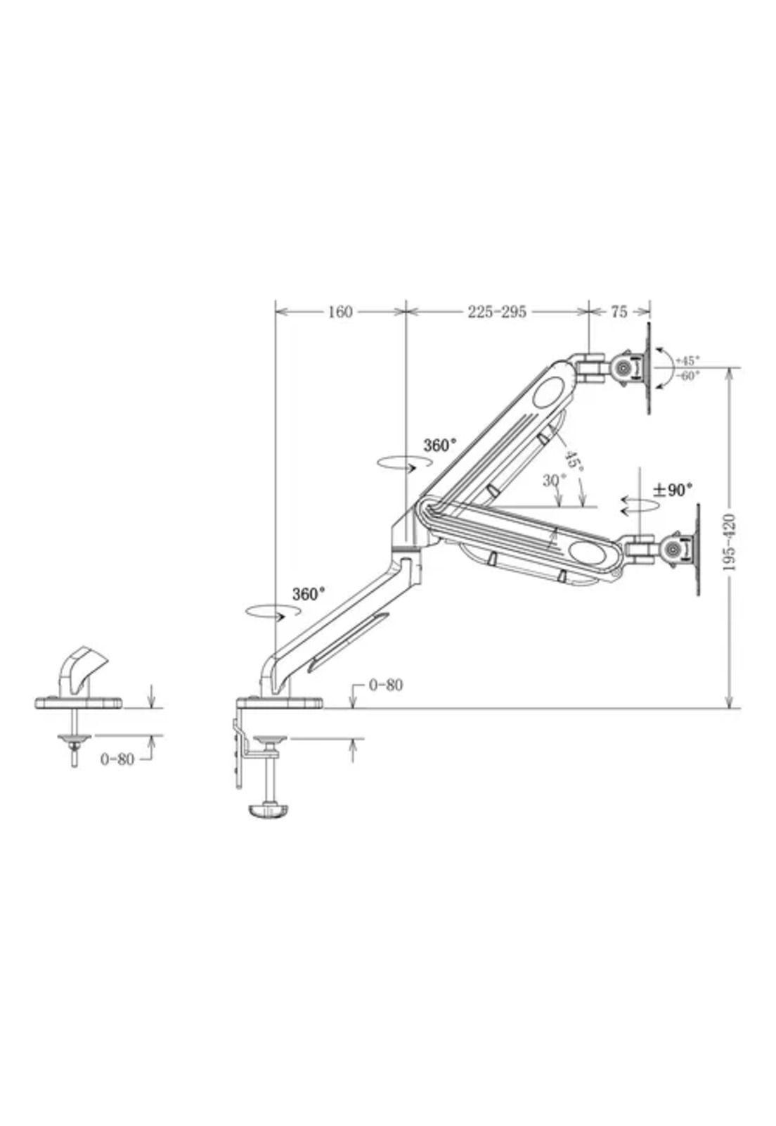 Soporte ergonómico de mesa para TV/monitor 1 brazo 17-30 negro-4