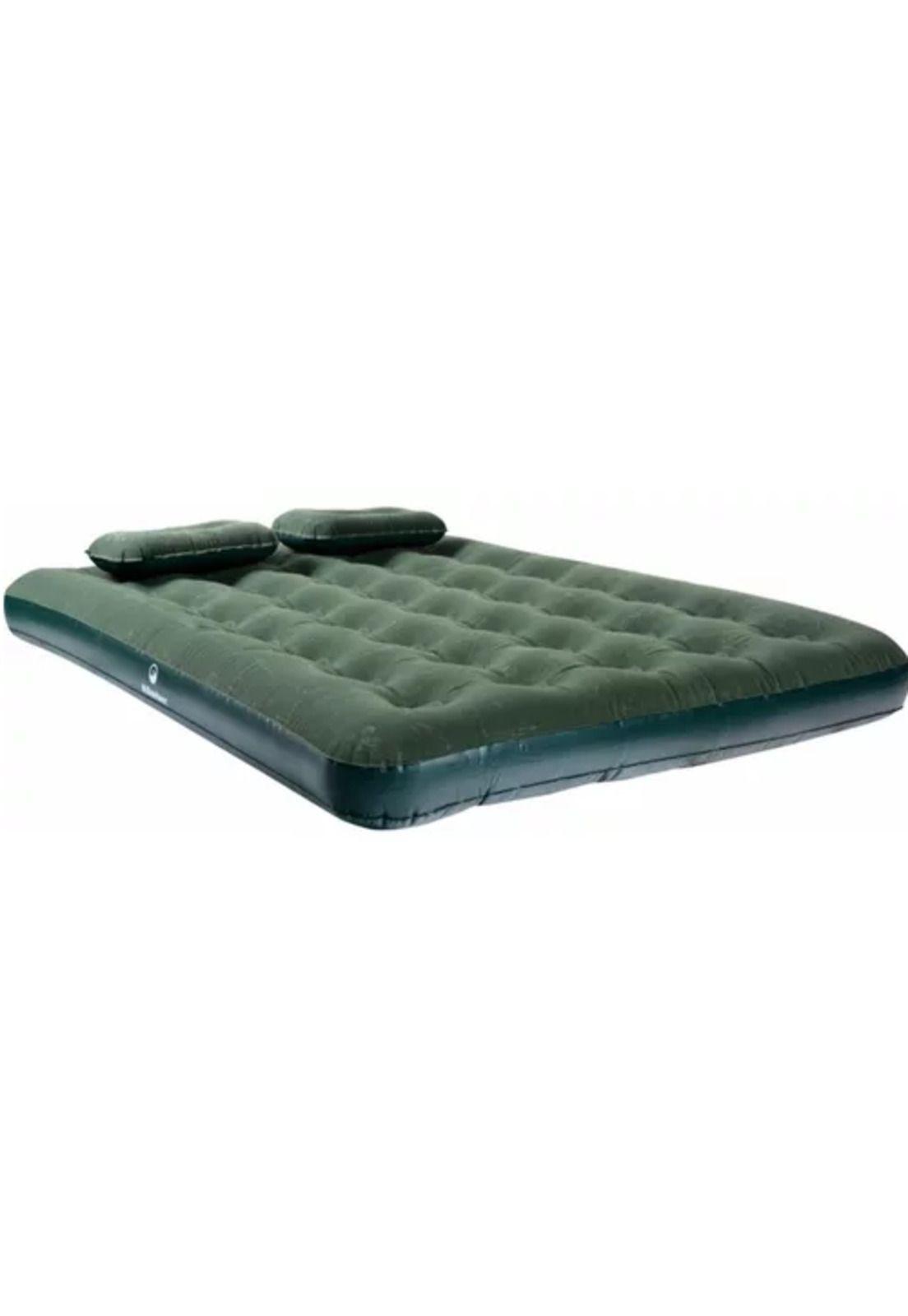 Colchón inflable doble Klimber, + inflador + 2 almohadas, color verde-5