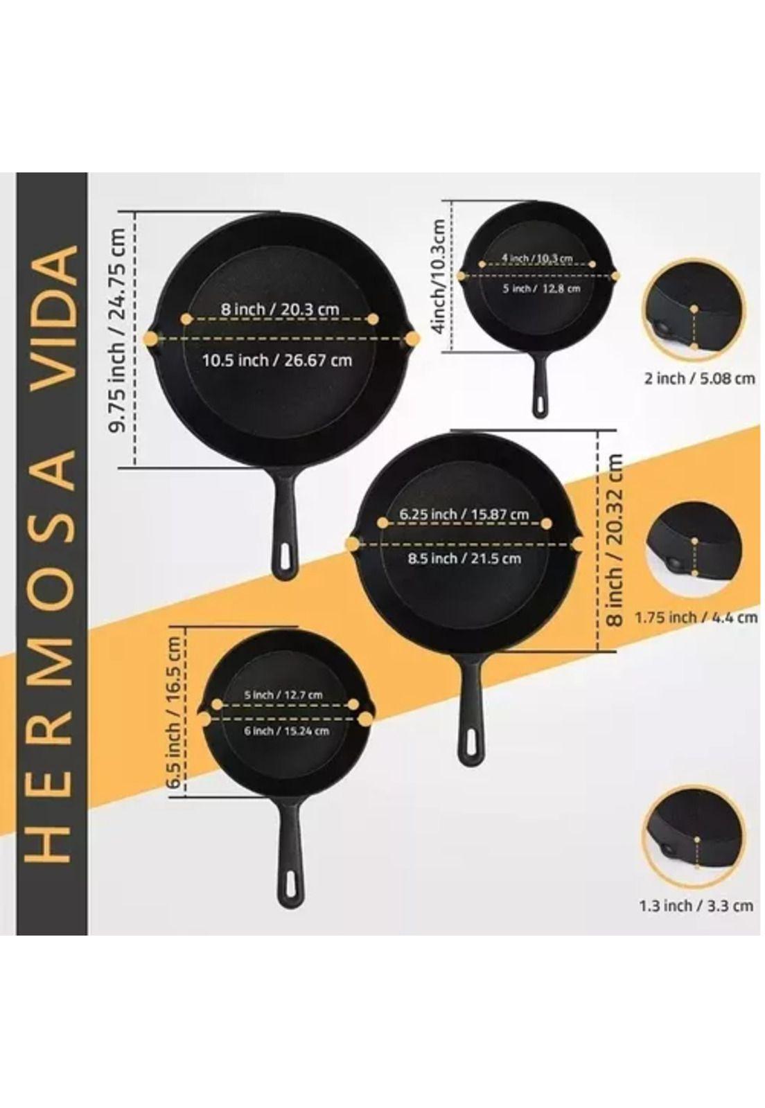 Set de 4 sartenes de hierro fundido, skillet-2
