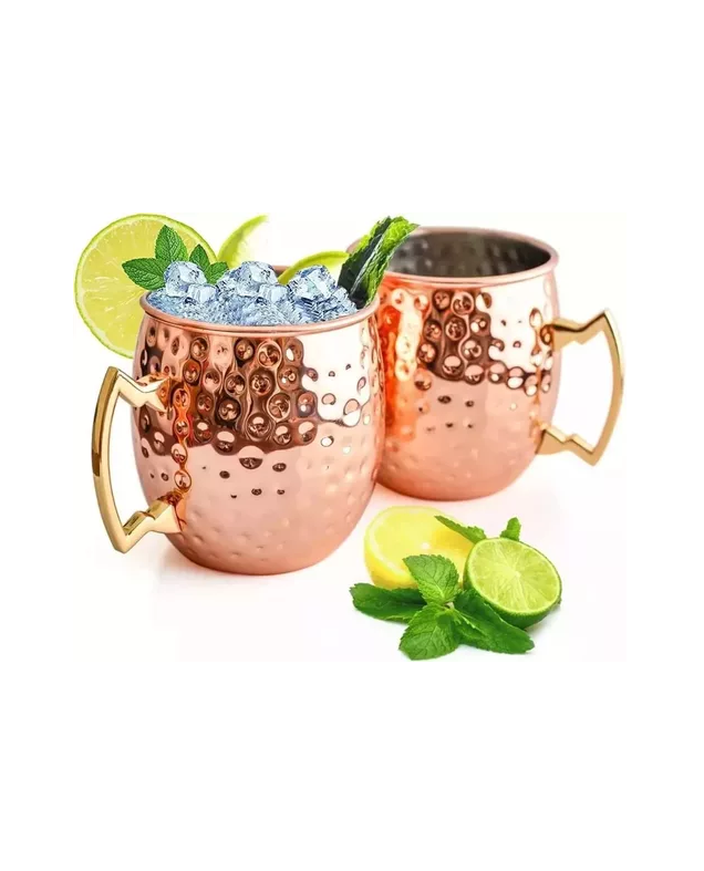 Vaso taza de cobre Juego 2  Moscow Mule Cocktail 500ml-1